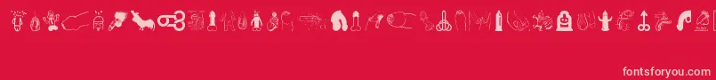 Penis Font – Pink Fonts on Red Background