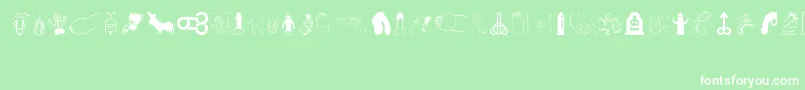 Penis Font – White Fonts on Green Background