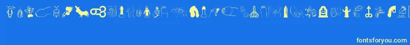 Penis Font – Yellow Fonts on Blue Background