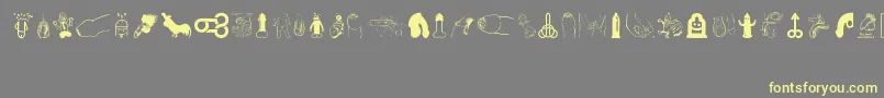 Penis Font – Yellow Fonts on Gray Background