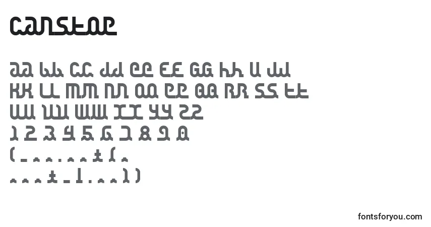 Czcionka Canstop – alfabet, cyfry, specjalne znaki