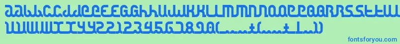 Canstop-Schriftart – Blaue Schriften auf grünem Hintergrund