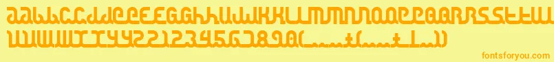 Canstop-Schriftart – Orangefarbene Schriften auf gelbem Hintergrund