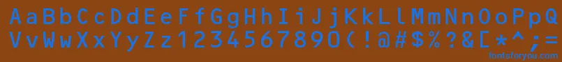 フォントOcrbstd – 茶色の背景に青い文字