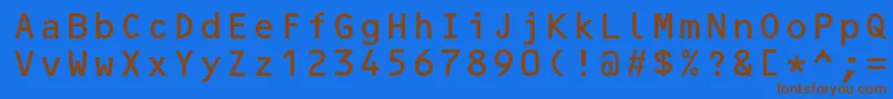 Ocrbstd Font – Brown Fonts on Blue Background