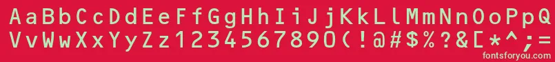 フォントOcrbstd – 赤い背景に緑の文字