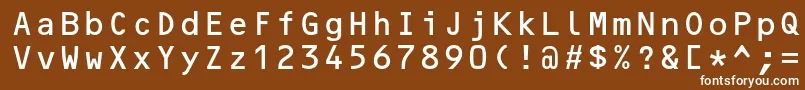 フォントOcrbstd – 茶色の背景に白い文字