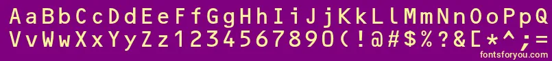 Ocrbstd Font – Yellow Fonts on Purple Background