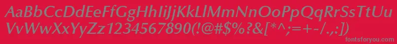 OptimaLtDemiBoldItalic Font – Gray Fonts on Red Background