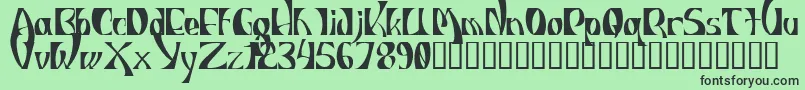 フォントIndiot – 緑の背景に黒い文字