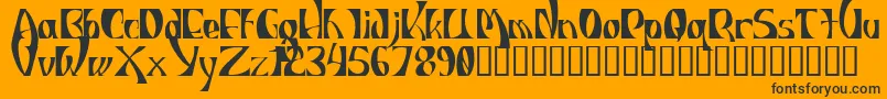 Шрифт Indiot – чёрные шрифты на оранжевом фоне