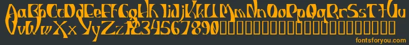 フォントIndiot – 黒い背景にオレンジの文字