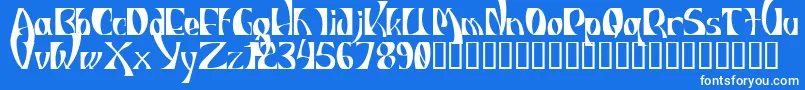 フォントIndiot – 青い背景に白い文字