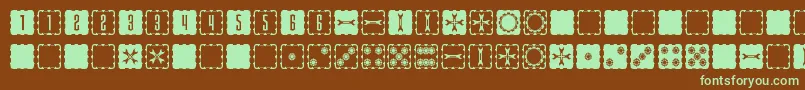 SteampipsD6-fontti – vihreät fontit ruskealla taustalla