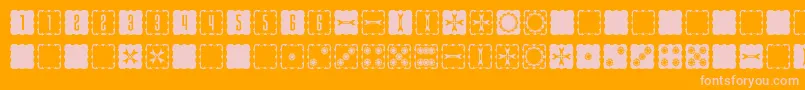 SteampipsD6-Schriftart – Rosa Schriften auf orangefarbenem Hintergrund