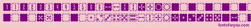 SteampipsD6-Schriftart – Violette Schriften auf rosa Hintergrund