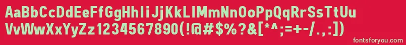 フォントFreeroadBold – 赤い背景に緑の文字
