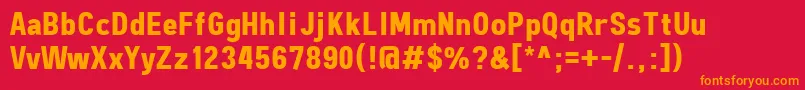 FreeroadBold Font – Orange Fonts on Red Background