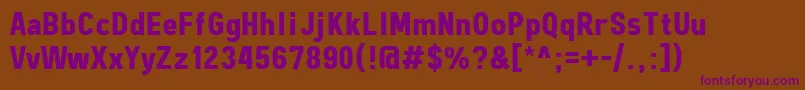 Fonte FreeroadBold – fontes roxas em um fundo marrom