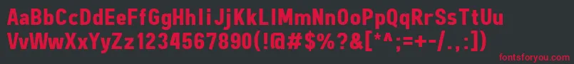 FreeroadBold Font – Red Fonts on Black Background