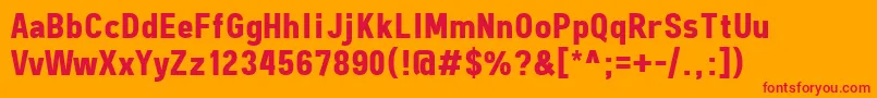 フォントFreeroadBold – オレンジの背景に赤い文字