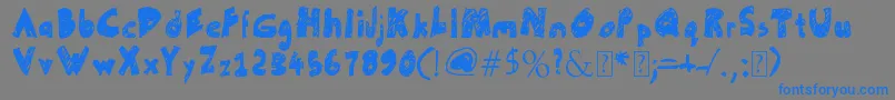 UnFinished Font – Blue Fonts on Gray Background