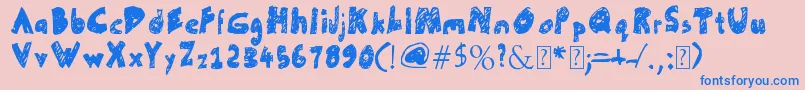 Шрифт UnFinished – синие шрифты на розовом фоне