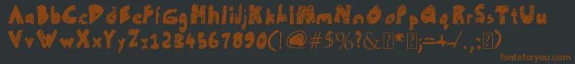 UnFinished-Schriftart – Braune Schriften auf schwarzem Hintergrund