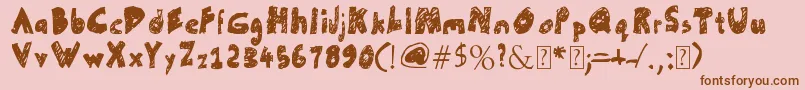 UnFinished-Schriftart – Braune Schriften auf rosa Hintergrund