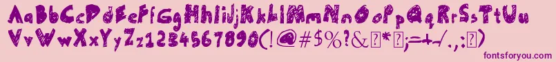 UnFinished Font – Purple Fonts on Pink Background
