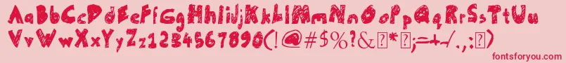 UnFinished Font – Red Fonts on Pink Background