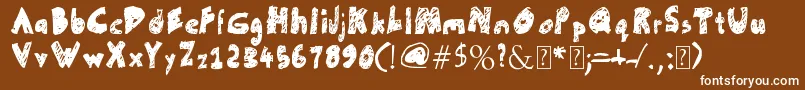 UnFinished Font – White Fonts on Brown Background