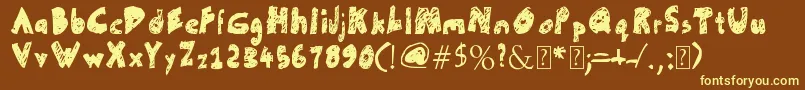 UnFinished Font – Yellow Fonts on Brown Background