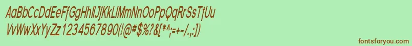 SfflorencesanscompBoldital Font – Brown Fonts on Green Background