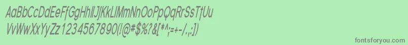 フォントSfflorencesanscompBoldital – 緑の背景に灰色の文字