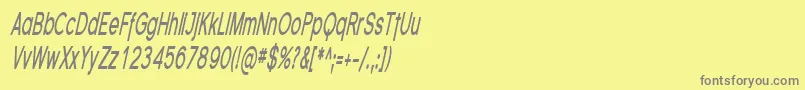 フォントSfflorencesanscompBoldital – 黄色の背景に灰色の文字