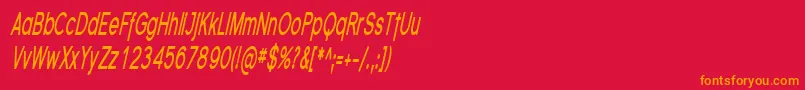 SfflorencesanscompBoldital Font – Orange Fonts on Red Background