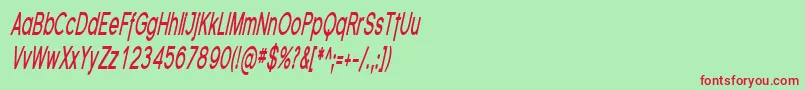 SfflorencesanscompBoldital Font – Red Fonts on Green Background