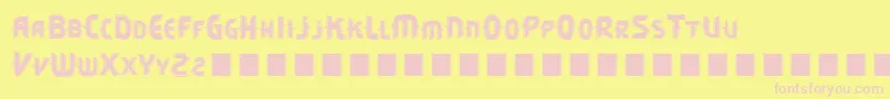 Fonte VtksCitrino2 – fontes rosa em um fundo amarelo