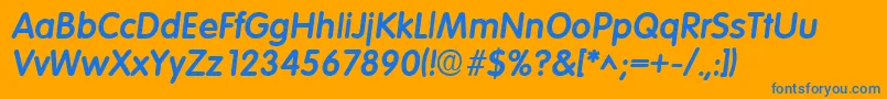 ElementaryHeavySfBoldItalic Font – Blue Fonts on Orange Background