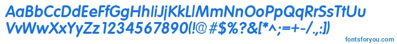 ElementaryHeavySfBoldItalic Font – Blue Fonts on White Background