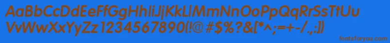 ElementaryHeavySfBoldItalic Font – Brown Fonts on Blue Background