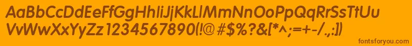 ElementaryHeavySfBoldItalic Font – Brown Fonts on Orange Background