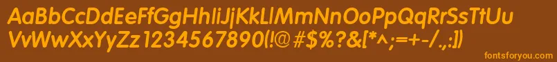 ElementaryHeavySfBoldItalic Font – Orange Fonts on Brown Background