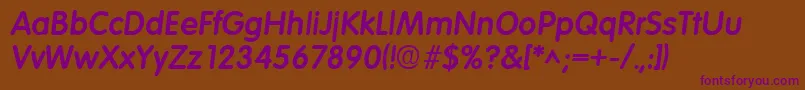 ElementaryHeavySfBoldItalic Font – Purple Fonts on Brown Background