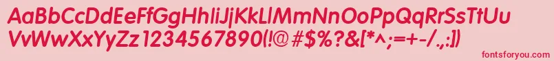 ElementaryHeavySfBoldItalic Font – Red Fonts on Pink Background