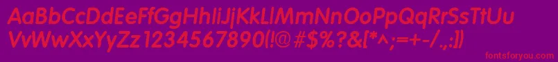 ElementaryHeavySfBoldItalic Font – Red Fonts on Purple Background