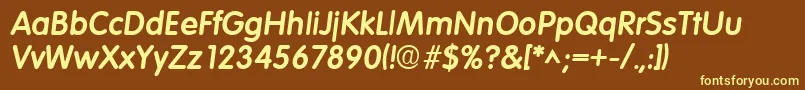ElementaryHeavySfBoldItalic Font – Yellow Fonts on Brown Background