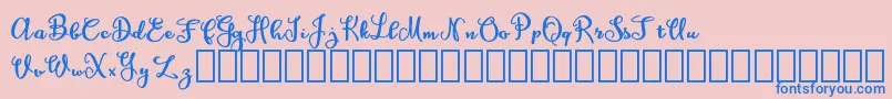 AmaghDemo Font – Blue Fonts on Pink Background