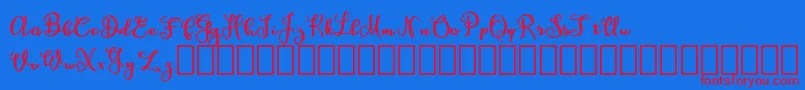 AmaghDemo Font – Red Fonts on Blue Background